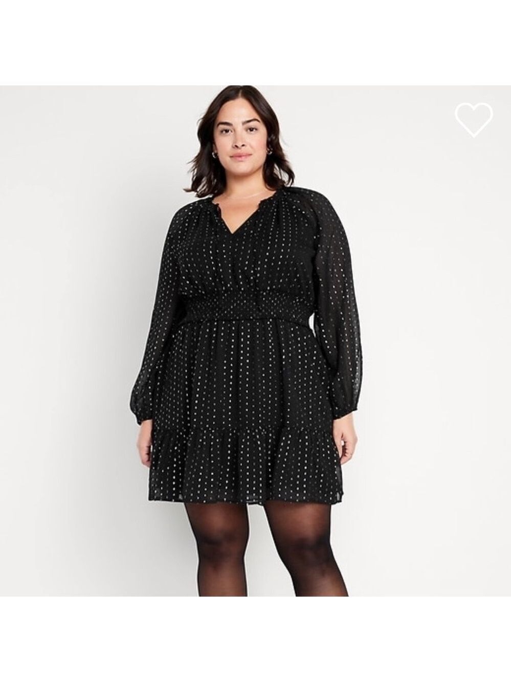 Old Navy Black Jack Skater Style Black silver Metallic Event Holiday Dress MT 5